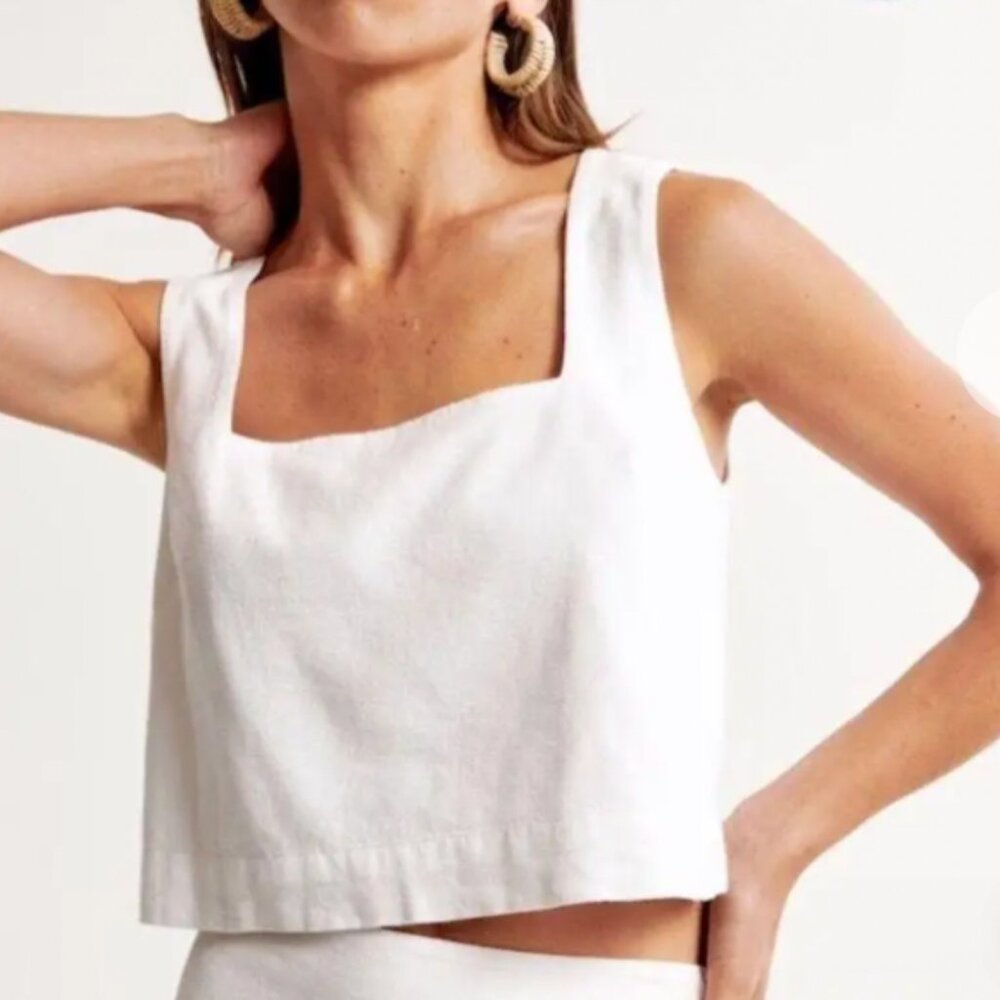 Abercrombie & Fitch White Linen Top